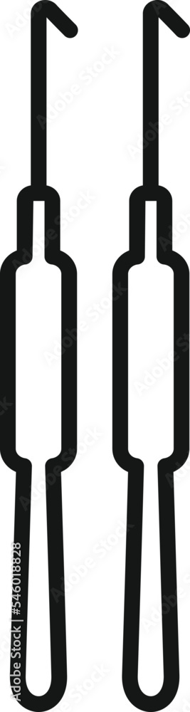 Craft hook icon outline vector. Wool knit. Cloth fabric Craft hook icon outline vector. Wool knit. Cloth fabric