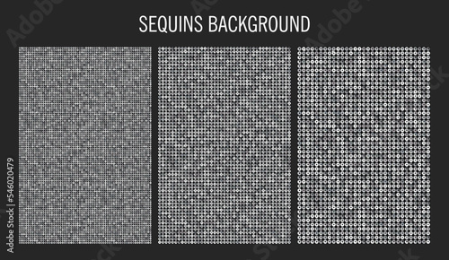 Poster from silver sequins, glitters, sparkle