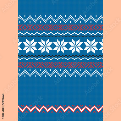 Jacquard sweater pattern for flat knit vector design