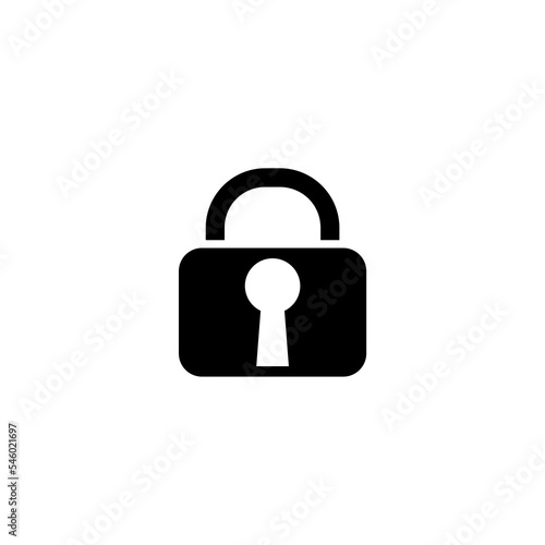 Locked padlock icon isolated on white background 