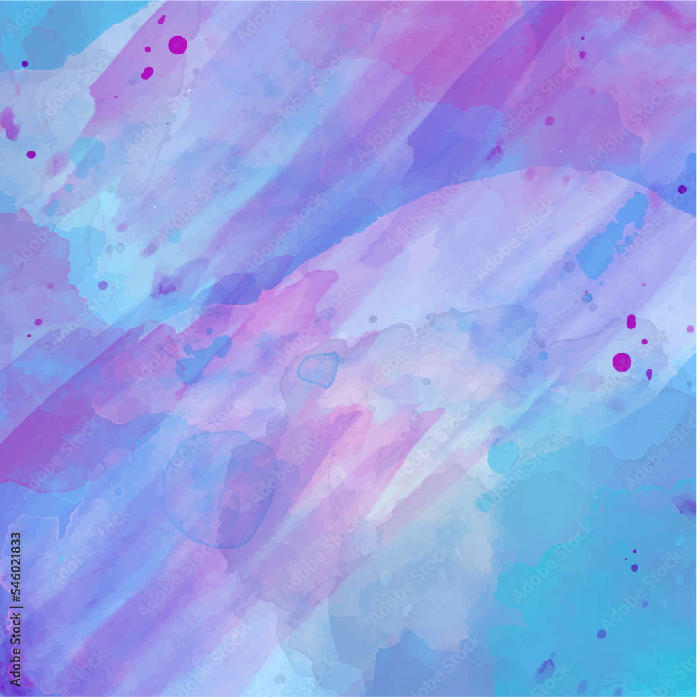 Textured painting watercolor sky and clouds, abstract. Abstract hand paint square stain backdrop. watercolor background, vector illustration