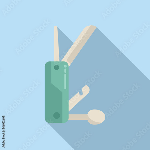 Army multitool icon flat vector. Pocket knife. Metal kit