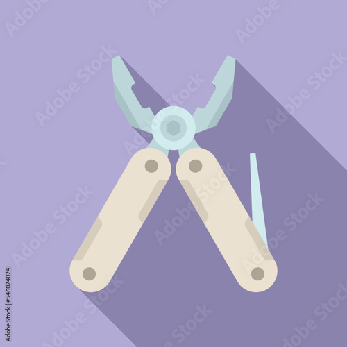 Business multitool icon flat vector. Army knife. Swiss tool