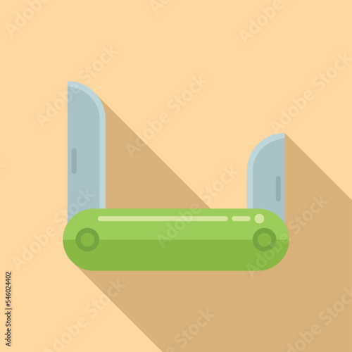 Swiss multitool icon flat vector. Pocket knife. Camping kit