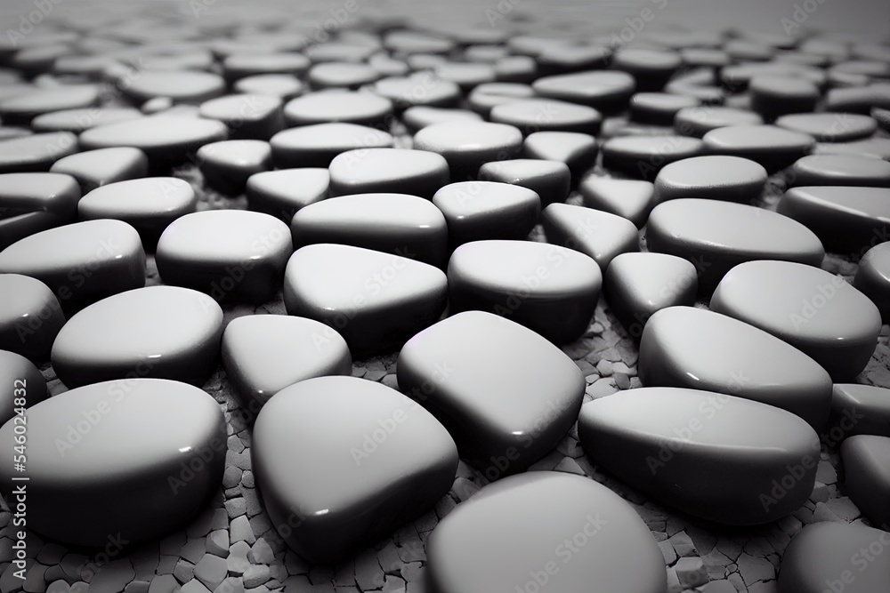 stones on the ground as 3d illustration
