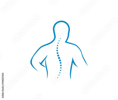 Creative Chiropractic Back Spine Logo Design Illustration