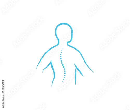 Creative Chiropractic Back Spine Logo Design Illustration
