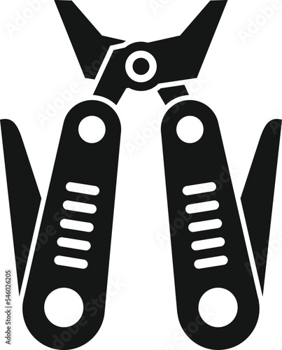 Scissors multitool icon simple vector. Army knife. Camping tool