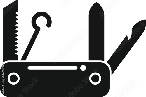 Small multitool icon simple vector. Army knife. Camping metal