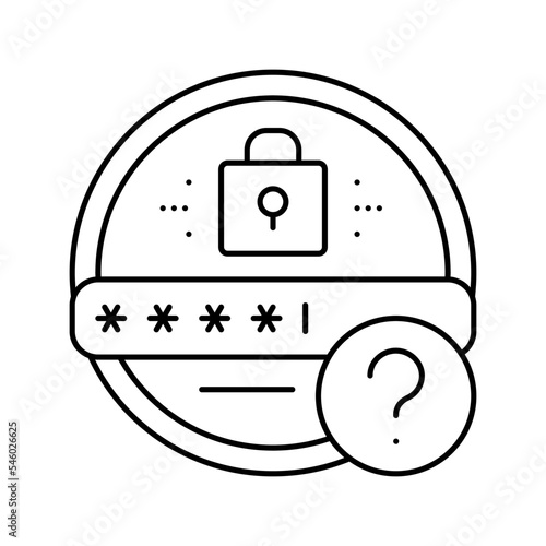 forgot password line icon vector illustration