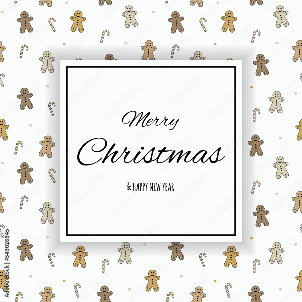 Design of Christmas greeting card with cookies and candies. Vector Design of Christmas greeting card with cookies and candies. Vector