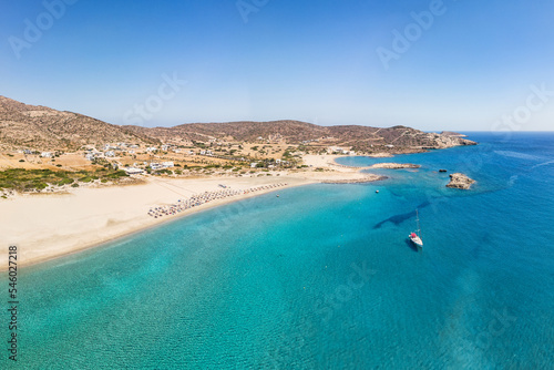 The beach Manganari in Ios island  Greece
