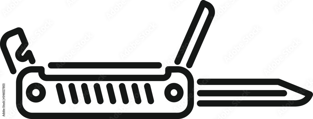 Army multitool icon outline vector. Pocket knife. Metal kit