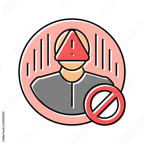 account blocked color icon vector illustration