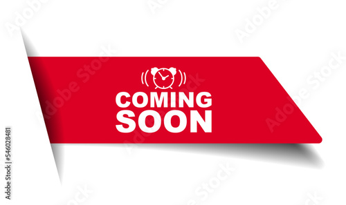 red vector illustration banner coming soon
