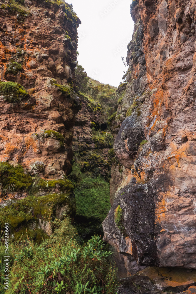 Scenic view of Mau Mau caves in Chogoria Route, Mount  Kenya National Park, Kenya