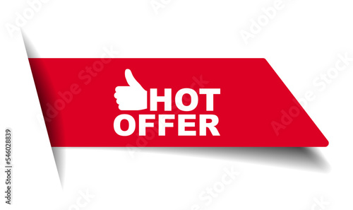 red vector illustration banner hot offer