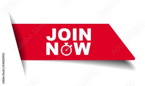 red vector illustration banner join now