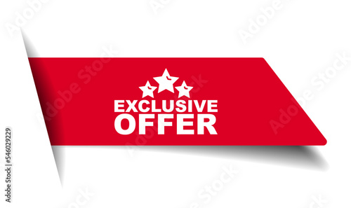 red vector illustration banner exclusive offer photo