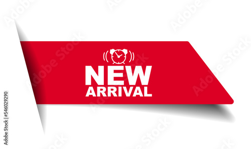 red vector illustration banner new arrival