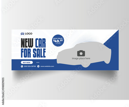 Car sale social media facebook cover banner template