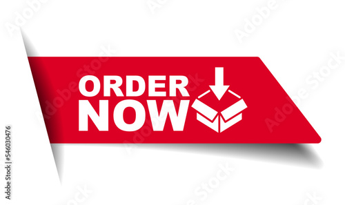 red vector illustration banner order now