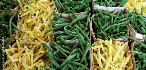 Bild auf Leinwand Beans are the unripe, young fruit of various cultivars of the common bean (Phaseolus vulgaris)