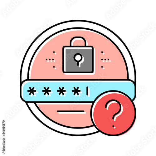 forgot password color icon vector illustration