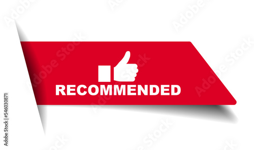 red vector illustration banner recommended