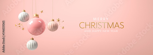Foto Christmas baubles with small stars - 3D render