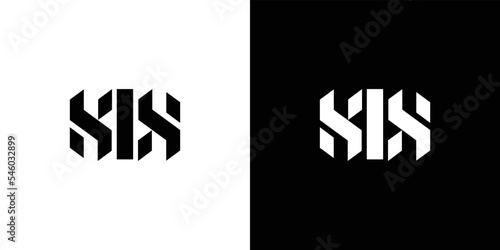 Modern and strong letter SIS initials logo design