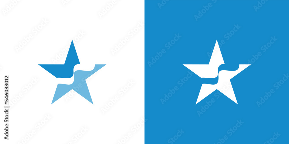 Unique and modern wave star logo design 5 Unique and modern wave star logo design 5