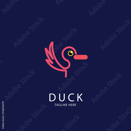 abstract bird logo vector Duck logo vector illustration design template
