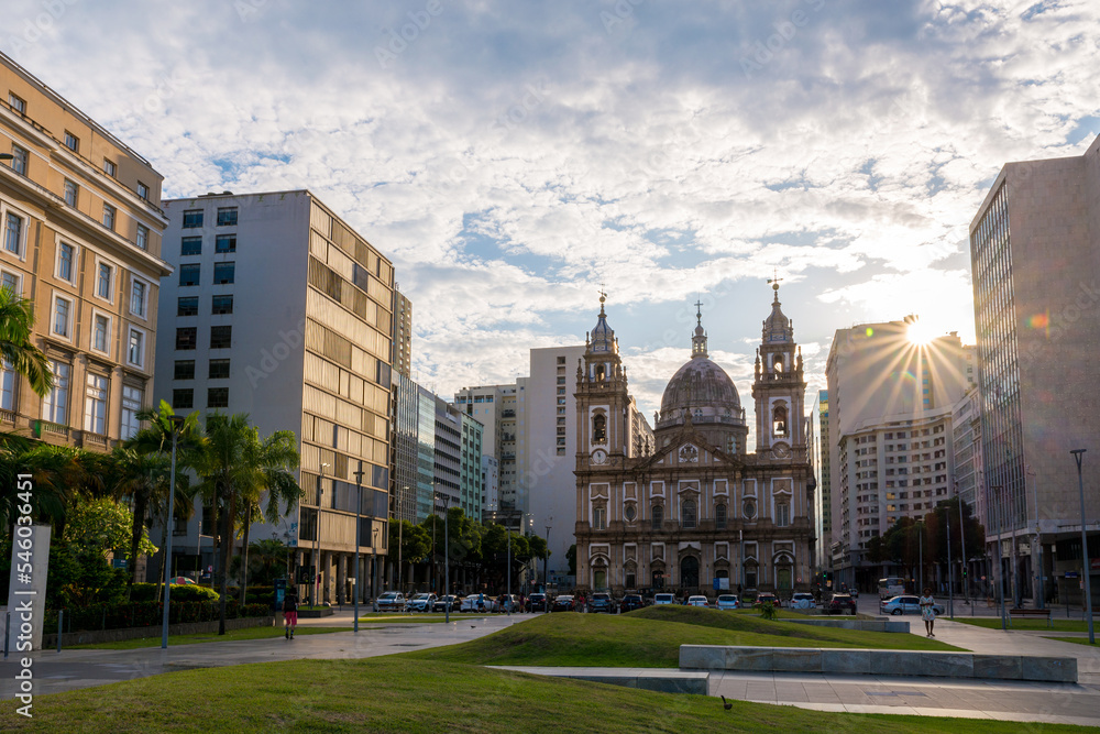 Fototapeta premium Candelaria Church in downtown in Rio de Janeiro, Brazil
