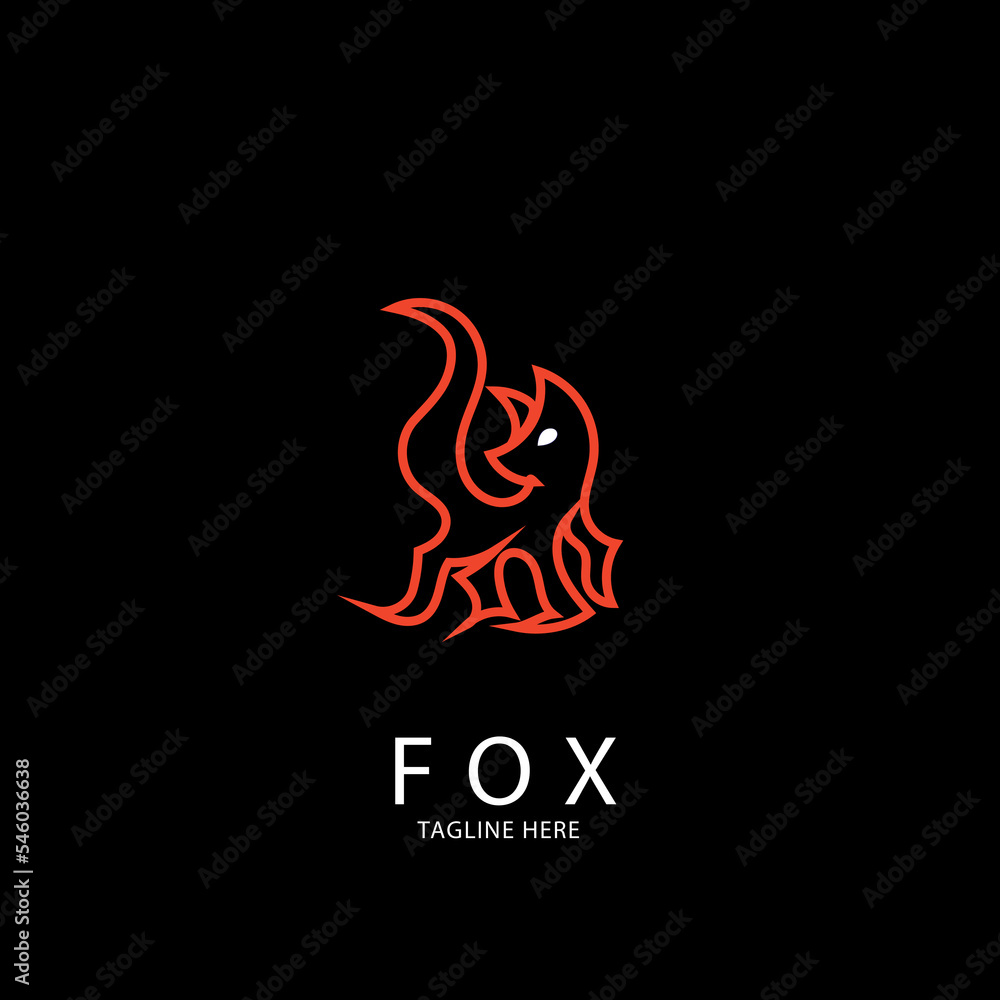 creative fox Animal Modern Simple Design Concept logo creative fox Animal Modern Simple Design Concept logo