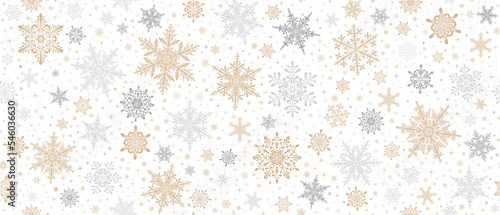 Seamless decorative Christmas background with stars and snowflakes.