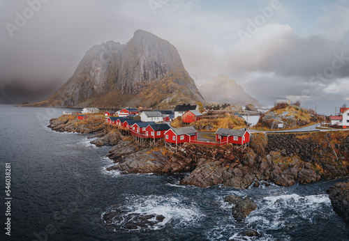 Print op canvas Beautiful at Hamnoy fishing village on Lofoten Islands, Norway