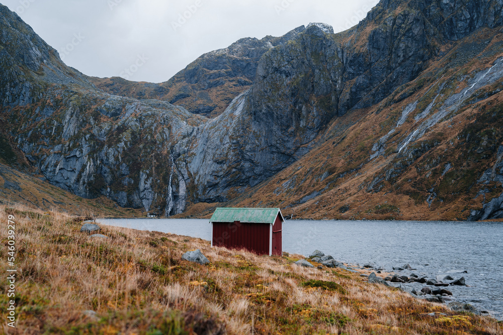 Rorbu, a fisherman cabins, one of the most recognizable symbols of Lofoten, Norway. 
