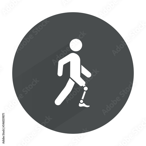 A man with a prosthesis. A disabled person with a prosthesis. A simple icon. Vector. 