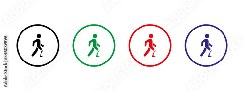 A man with a prosthesis. A disabled person with a prosthesis. A simple icon. Vector. 
