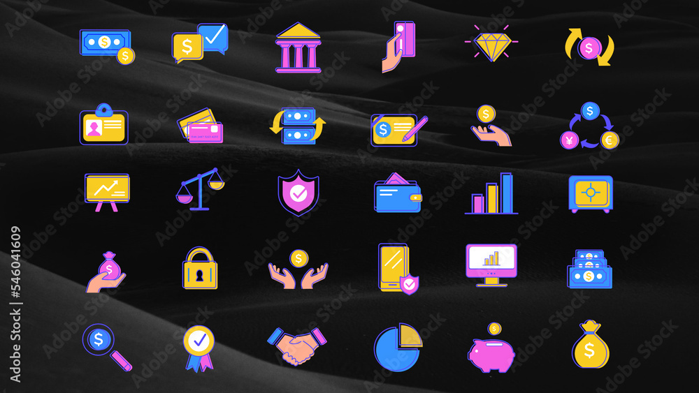 Animated Finance And Business Icons Stock Template Adobe Stock