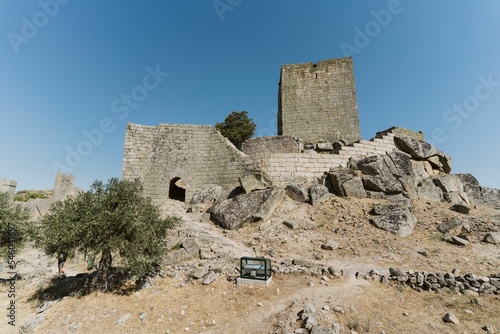 Building made of bricks in the Castle of Marialva, Portugal photo