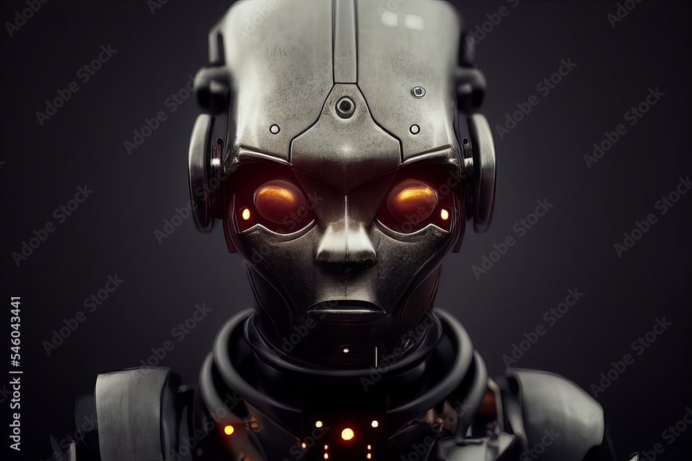 Fototapeta premium Robots. Futuristic interpretation Future 2025. Illustration