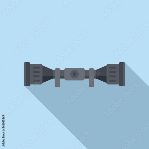 Optical scope icon flat vector. Gun rifle. Sniper weapon photo