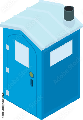 Bio toilet icon isometric vector. New freestanding blue closed bio toilet icon. Portable biotoilet, environmental care