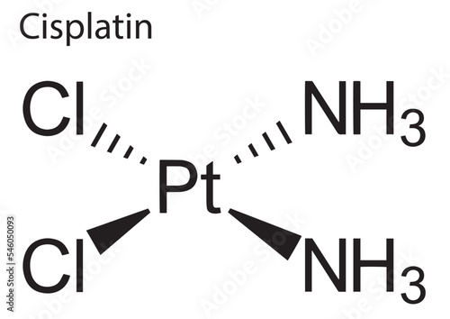 Chemical structure of an anticancer drug, Cisplatin