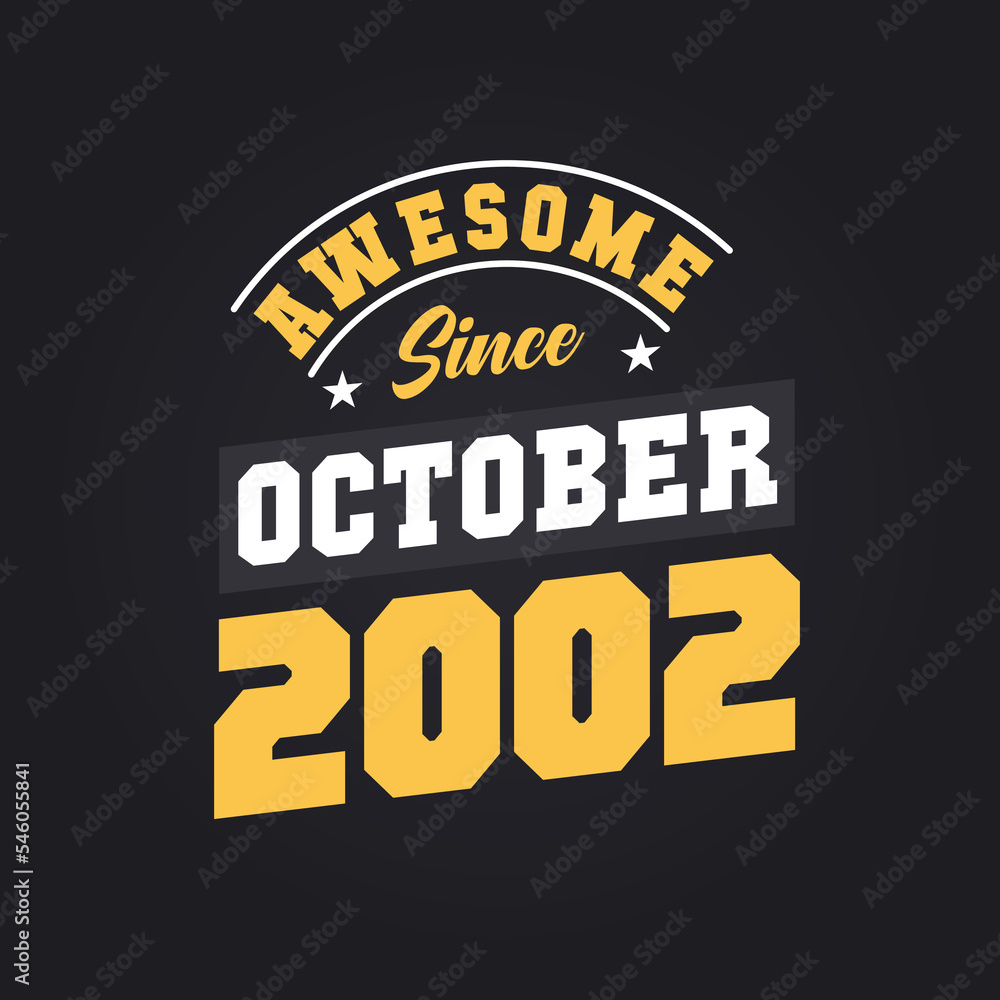 Awesome Since October 2002. Born in October 2002 Retro Vintage Birthday