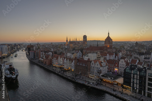 Gdansk city at sunset