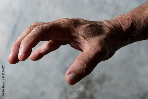 Older man's hands, anatomical detail, skin texture, expression and manual language, working man's hand. © Byron Ortiz