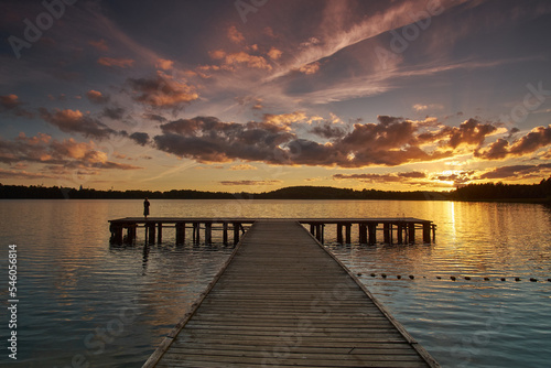 sunset over the lake, Poland Olecko , Masurian